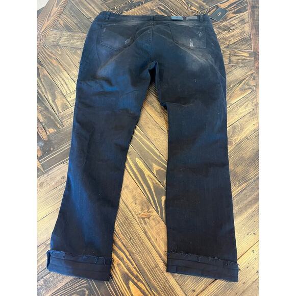 NWT Lucky & Blessed Black Jeans Women 24 Distressed Lace Grunge Goth Coquette - Picture 4 of 10